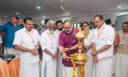 പഞ്ചായത്ത് ഇലക്ഷന് കൗണ്ട് ഡൗൺ ക്ലോക്ക് , കോട്ടയം ജില്ലാ ഓഫീസിൽ സ്വിച്ച് ഓൺ ചെയ്ത് രാജീവ് ചന്ദ്രശേഖർ