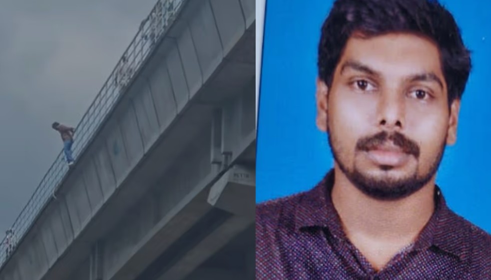 കൊച്ചി മെട്രോ ട്രാക്കിൽ നിന്നും റോഡിലേക്ക് ചാടിയ യുവാവ് മരിച്ചു :  വല വിരിച്ചെങ്കിലും പിടിക്കാനായില്ല