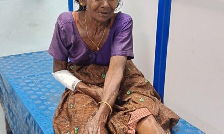 തലയോലപറമ്പില്‍ സ്വകാരൃബസ് കാല്പാദത്തിലൂടെ  കയറി ഇറങ്ങി വയോധികക്ക് ഗുരുതര പരിക്ക്