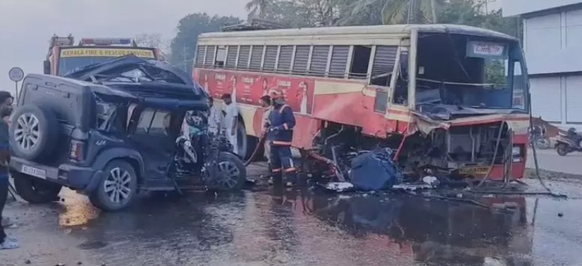 കൊല്ലത്ത് ജീപ്പും കെഎസ്ആർടിസി ബസും കൂട്ടിയിടിച്ച് മൂന്ന് മരണം, രണ്ടുപേർക്ക് ഗുരുതര പരിക്ക്