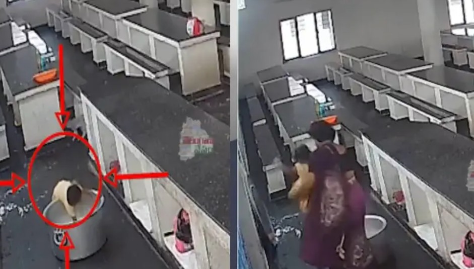 പൂച്ചയ്ക്ക് പിന്നാലെ ഓടി : തിളച്ച പാല്‍നിറച്ച ചെമ്പില്‍ വീണ് ഒന്നരവയസ്സുകാരിക്ക് ദാരുണാന്ത്യം; അപകടം അമ്മയ്‌ക്കൊപ്പം സ്‌കൂളിലെത്തിയപ്പോള്‍