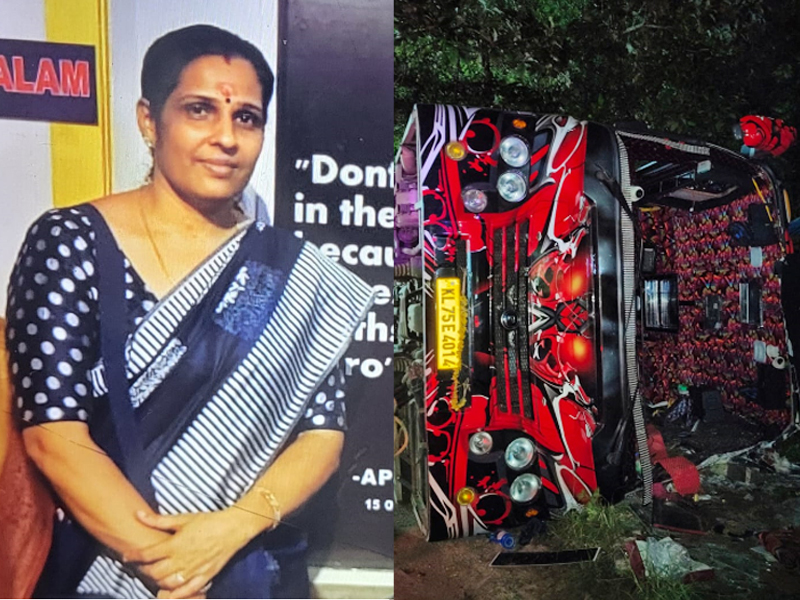 കുറവിലങ്ങാട്ടില്‍ എം സി റോഡിലെ ബസപകടം, അപകട തീവ്രത കുറച്ചത് തേക്കു മരം, ഒഴിവായത് വന്‍ ദുരന്തം