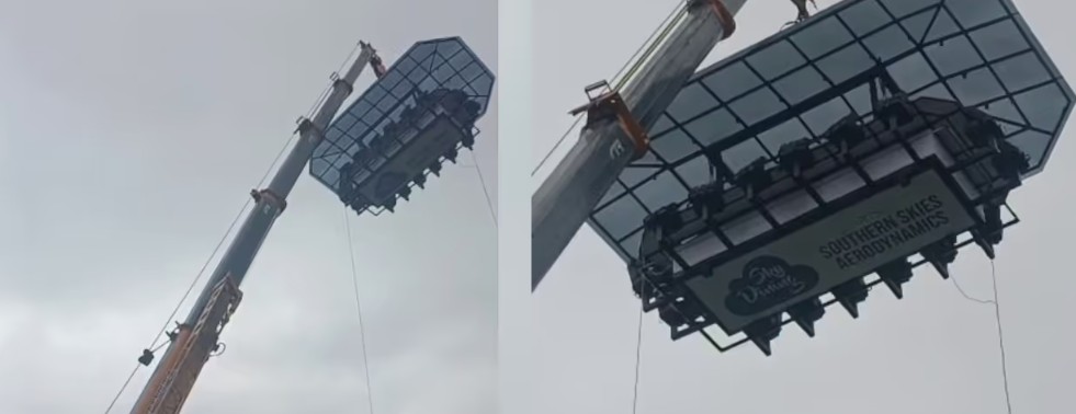 ഇടുക്കി മൂന്നാറിൽ സ്കൈ ഡൈനിങ്ങിനിടെ ക്രെയിനിന് തകരാർ; 120 അടി ഉയരത്തിൽ കുടുങ്ങി വിനോദ സഞ്ചാരികൾ  : സാങ്കേതിക തകരാറെന്ന് അധികൃതർ