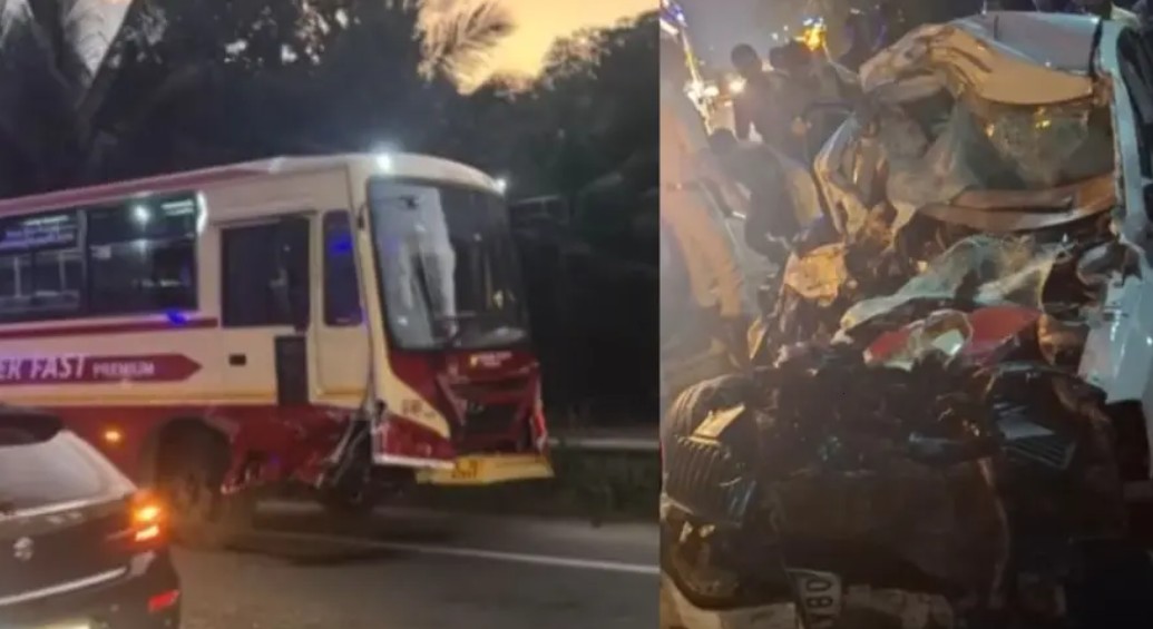 ശബരിമല തീര്‍ഥാടകരുടെ കാര്‍ KSRTC ബസുമായി കൂട്ടിയിടിച്ചു; രണ്ടുമരണം