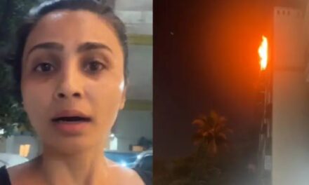 തിരഞ്ഞെടുപ്പ് പ്രചാരണത്തിനിടെ പൊട്ടിച്ച പടക്കം വീണ് ഫ്ലാറ്റിന് തീപിടിച്ചു; ‘സാമാന്യബുദ്ധി വേണം, പ്രശ്നം പൗരബോധമില്ലായ്മ’ : ഗുരുതര ആരോപണവുമായി നടി