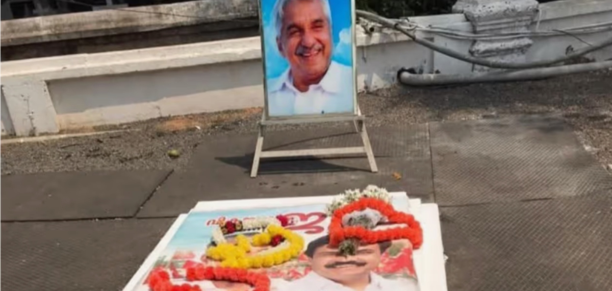 ഉമ്മന്‍ചാണ്ടിയുടെ കല്ലറയില്‍ എല്‍ഡിഎഫ് ജാഥയുടെ പോസ്റ്റര്‍, സ്ഥിരം മദ്യപാനിയായ ആള്‍ കൊണ്ടുവച്ചതാണെന്ന് കണ്ടെത്തി, സിസിടിവി ദൃശ്യങ്ങള്‍ പരിശോധിച്ചു