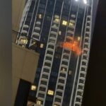 ദുബായിലെ കെട്ടിടത്തിന് മുകളിൽ ഡ്രോൺ പതിച്ചു; പിന്നാലെ തീപിടിത്തം