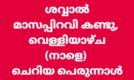 കേരളത്തിൽ നാളെ ചെറിയ പെരുന്നാൾ