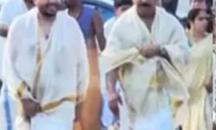 മുഖ്യമന്ത്രിയുടെ മകൻ കുടുംബസമേതം ഗുരുവായൂർ ദർശനം നടത്തി?.