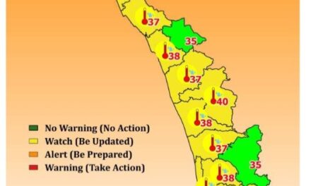 പാലക്കാട് നാളെയും താപനില 40 °C  വരെ ഉയരാമെന്ന്,  ഉയര്‍ന്ന താപനില മുന്നറിയിപ്പ് – മഞ്ഞ അലര്‍ട്ട് പുറപ്പെടുവിച്ചു