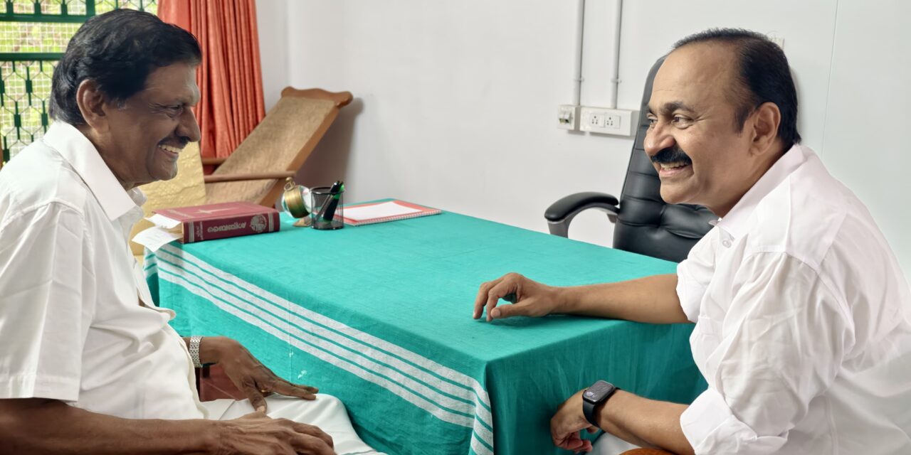 കേരള കോൺഗ്രസ് നേതാവ് പിജെ ജോസഫിനെ സന്ദർശിച്ച് നിയുക്ത മുഖ്യമന്ത്രി വിഡി സതീശൻ
