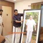 കോടിയേരിയുടെ ചിത്രവുമായി ഷംസീർ ഔദ്യോഗിക വസതി ഒഴിഞ്ഞു