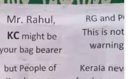 കെ.സി രാഹുലിന്റെ പെട്ടിചുമക്കുന്ന ആള്‍, പ്രിയങ്കയ്ക്കും രാഹുലിനുമെതിരെ വയനാട്ടില്‍ പോസ്റ്റര്‍