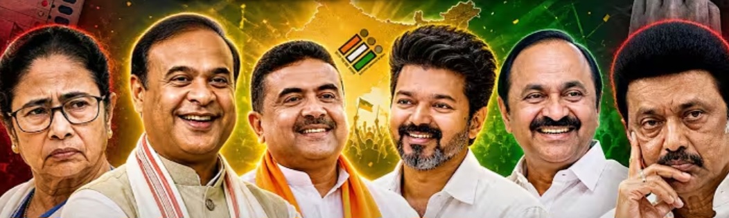 പശ്ചിമബംഗാൾ, അസം, പുതുച്ചേരി ഭരണത്തിലേക്ക് ബിജെപി . തമിഴ്നാട്ടിൽ തകർന്നടിഞ്ഞ് ഡി.എം കെ