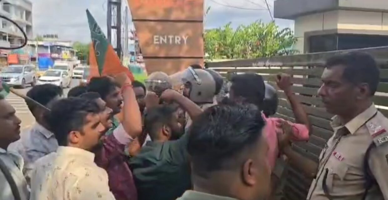 തൊടുപുഴയിൽ നേഴ്സ് ജീവനൊടുക്കാൻ ശ്രമിച്ച സംഭവത്തിൽ യുവമോർച്ച മാർച്ച്