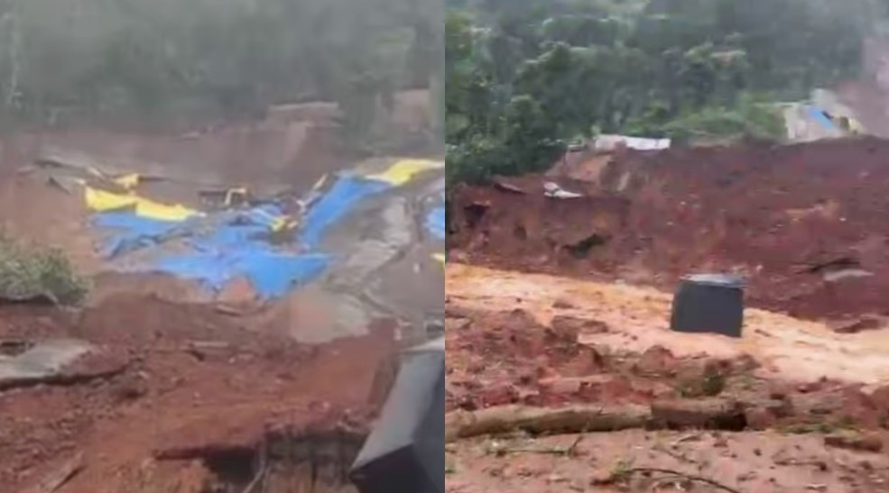വയനാട് മണ്ണിടിച്ചിൽ: മൂന്ന് മരണം; നിരവധിപേർ കുടുങ്ങിക്കിടക്കുന്നു, സ്ഥലത്ത് വീണ്ടും കനത്ത മഴ; ഒരു വീടും പള്ളിയും പൂർണമായും തകർന്നു