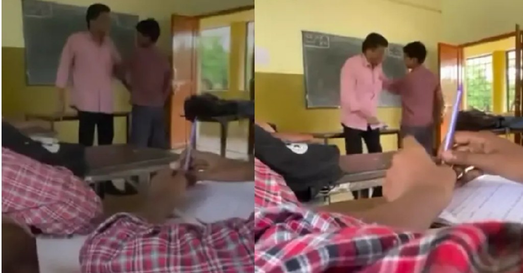 തൃശൂരിൽ വിദ്യാർഥിയെ ക്ലാസ് മുറിയിലിട്ട്  തല്ലിച്ചതച്ച് അധ്യാപകൻ