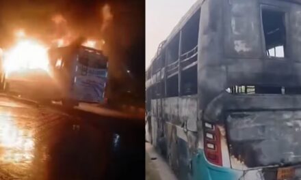 സ്ലീപ്പർ ടൂറിസ്റ്റ് ബസിന് തീപിടിച്ച് 9 മരണം; നിരവധിപേർക്ക് പരുക്ക്