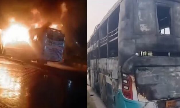 സ്ലീപ്പർ ടൂറിസ്റ്റ് ബസിന് തീപിടിച്ച് 9 മരണം; നിരവധിപേർക്ക് പരുക്ക്