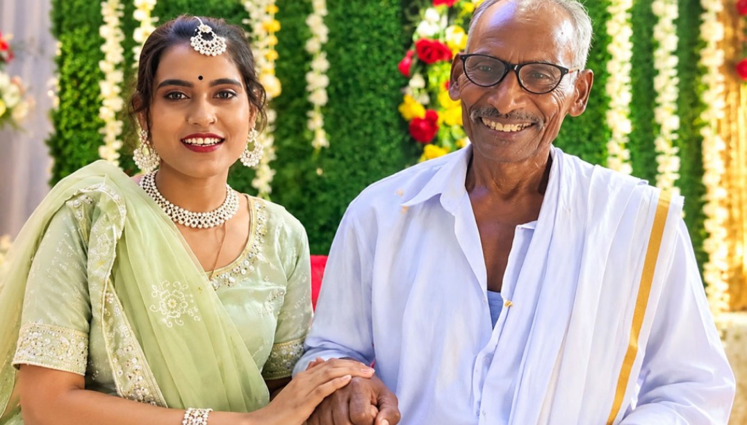 രണ്ട് വർഷത്തെ പരിചയം, ഒടുവിൽ വിവാഹം; 75-കാരന്റെ വധു മകളുടെ സുഹൃത്ത്