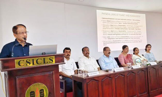 സുസ്ഥിര ജീവിതശൈലി കാലഘട്ടത്തിന്റെ ആവശ്യം: പ്രൊഫ. ടി.വി. മുരളീവല്ലഭൻ